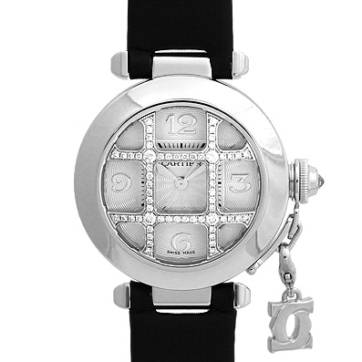 時計 カルティエ パシャ 32mm チャーム付き Wg 革 シルバー 中古品 ロレックス パネライ ウブロなどのブランド腕時計通販はトキオカ本店