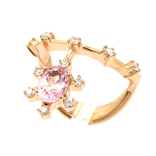 カラッチ モルガナイト ダイヤモンドリング #8