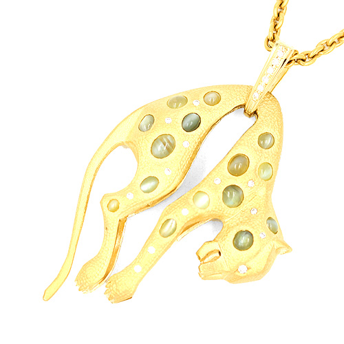 キャッツアイ ダイヤモンドネックレス パンサー