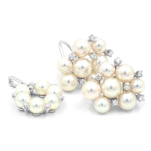 MIKIMOTO パール＆ダイヤ イヤリングペンダント ２点セット