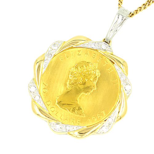 エリザベスコイン ダイヤ入りネックレス