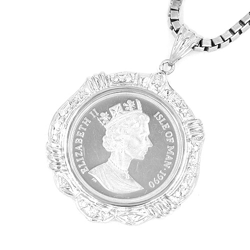 エリザベスコイン ダイヤ入りネックレス