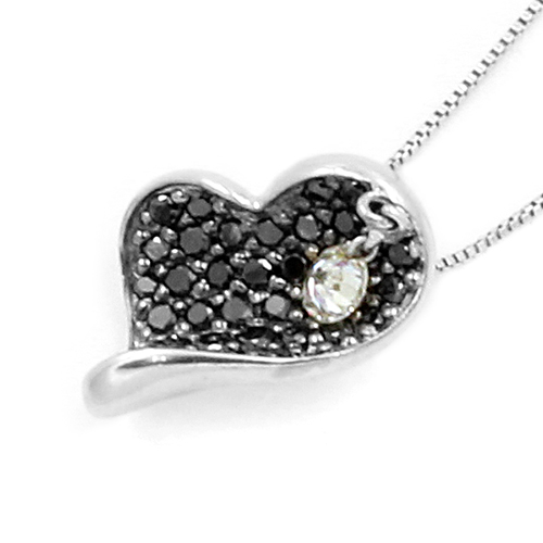 ブラックダイヤ ダイヤモンドネックレス ハート