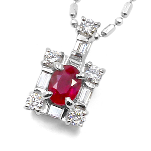 ルビー ダイヤモンドネックレス
