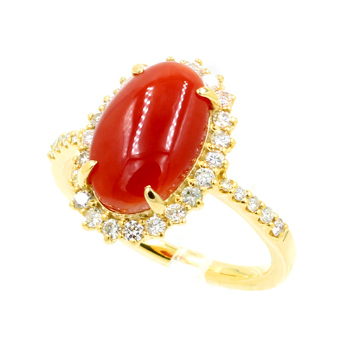 サンゴ ダイヤモンドリング #15