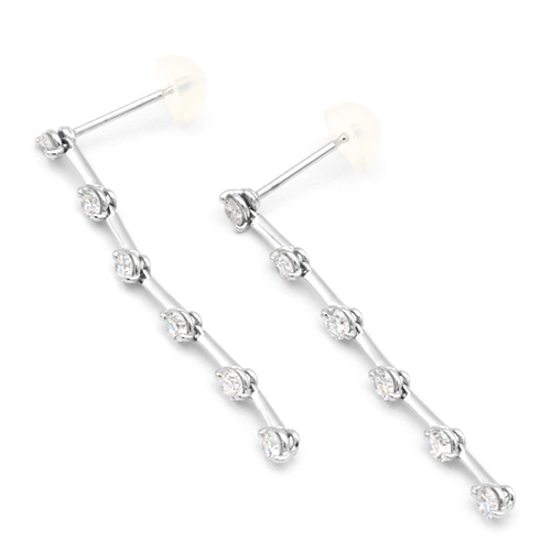 デビアス ラインダイヤモンドピアス