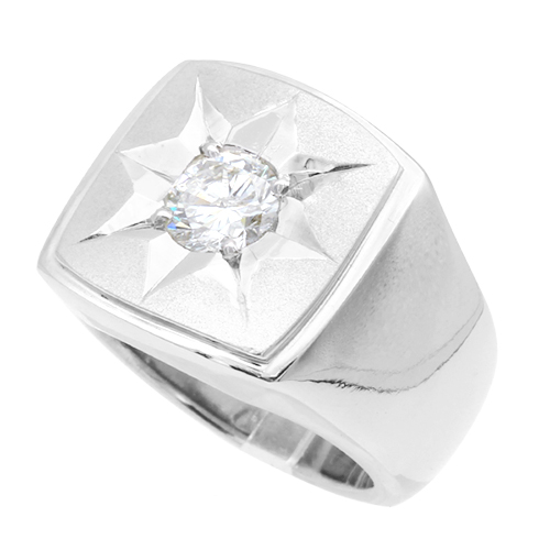 ダイヤモンド 印台リング #17