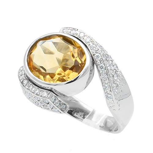 シトリン ダイヤモンドリング #11