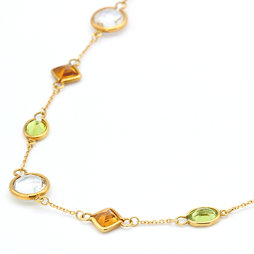 マルチストーンネックレス