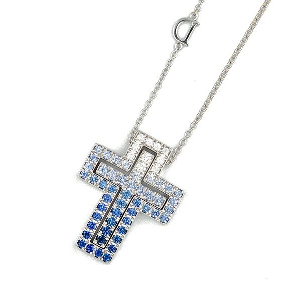 ベルエポック クロス ダイヤ サファイア ネックレス