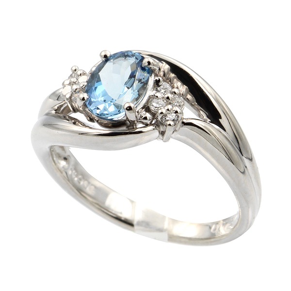 アクアマリンダイヤリング #11