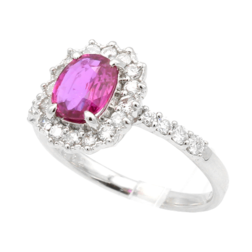 非加熱ピンクサファイア ダイヤモンドリング #11.5