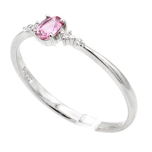 パパラチアサファイアダイヤモンドリング＃18