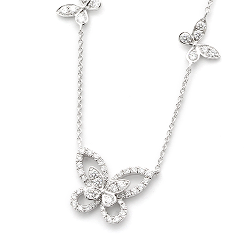 マルチバタフライシルエット ダイヤネックレス
