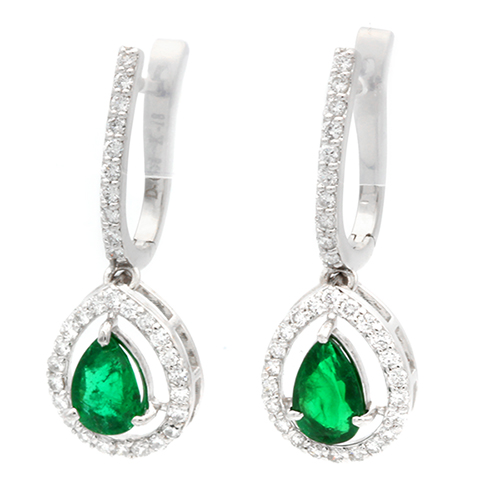 エメラルド ダイヤモンドピアス