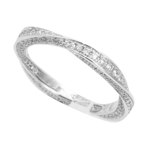 スパイラル パヴェ ダイヤモンド バンドリング #7.5