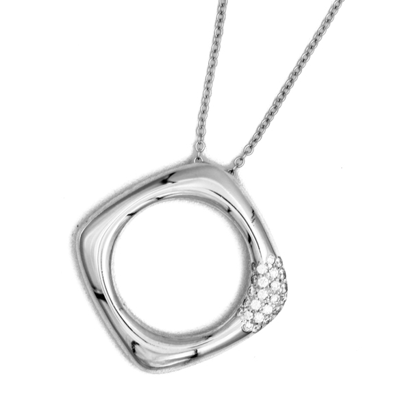 スクエアサークルダイヤネックレス