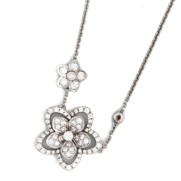 ワイルドフラワー ダブル ダイヤモンド ペンダント